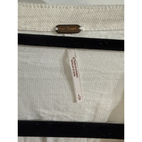 Free People Large Boho Cream Lace Tunic Shift Dress Fairy Festival Swim Pockets - Picture 2 of 9